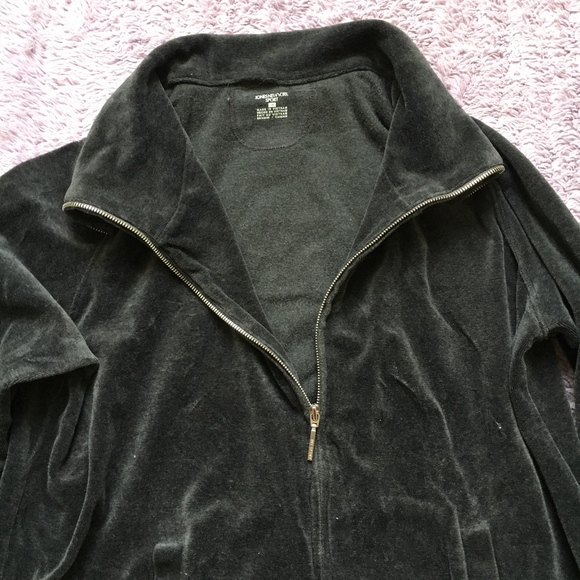 Jones New York Gray Velour Zip Up Jacket - Picture 4 of 6